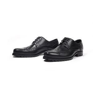 New Arrivals Business Dress Genuine Leather Brock Retro Gentleman Formal Brogue Carved Oxford Shoes Men E55