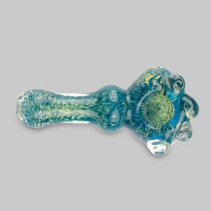 Cute cat claw 3.7 inches spoon hand pipe with Glass ring and Fumed jade Frit