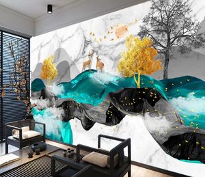 カスタム3D壁紙壁画風景インク景色3Dリビングルームテレビ背景壁写真壁紙3 d