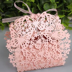 Lace-up candy box candy pansy hollow square European wedding candy box Ribbon chocolate Return box Pearl paper gift hot