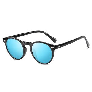 Partihandel-mode runt polariserade solglasögon för män och kvinnor TR90 varumärkesdesign runda solglasögon vintage kör utomhusglasögon