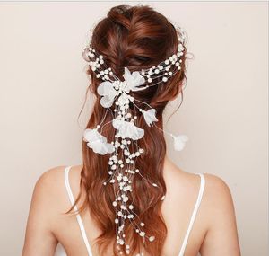 Brudkoreanska pärlhuvudbyxor Hårband Handgjorda Baded Hårtillbehör Bröllopsklänning Tillbehör Vackra Bröllopsmycken