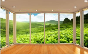 Европейский балкон лес трава пейзаж 3D ТВ фон стены современные обои для гостиной