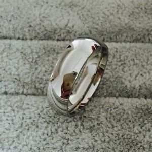 Classico oro bianco reale colore 8mm acciaio al titanio donna uomo anello da sposa in argento di alta qualità non sbiadisce gioielli da sposa per gli amanti