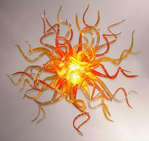 Dia 24inches Orange Chandeliers Modern Chandelier Lighting Murano Glass Dale Chihuly Art Star Shaped Murano Glass Lamp