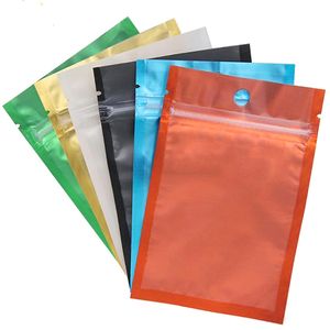 100 adet 8.5 * 13 cm Temizle ve Renk Zip Kilidi Mylar Paketleme Çantası Açılır Süslemeleri Paket Çanta Gıda Moistureproof Saklama Kılıfı