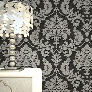 Роскошный Дамасское Золото Серебро обои для стен 3 D винил Wallcovering Гостиной Спальни ТВ фон декор Papel De Parede