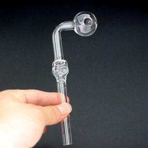 Clear Skull Glass Pipe 5.5 Inch Pyrex Smoking Pipes Colorful Oil Burner Great Tube Nail
