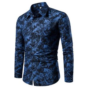 2019 мужская рубашка персонализированные печать с длинными рукавами однобортный кардиган мода повседневная свободная отпуская мужская рубашка стиль