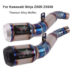 For Kawasaki Ninja ZX6R ZX636 2009-2016 Motorcycle Titanium Alloy Connect Middle Pipe Link Muffler Tail Pipe