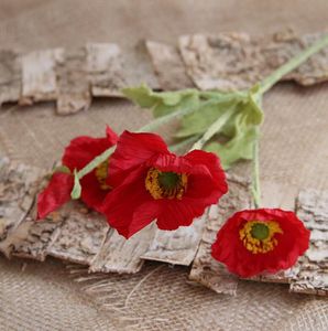 工場供給造花絹の装飾的なケシの花造花家の装飾的なケシの花の結婚披露宴の装飾