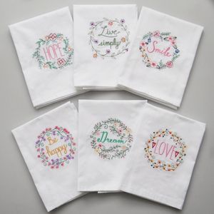 Embroidered Wine Towel Cotton Table Napkins Home Hotel Kitchen Wedding Cloth Napkins Wine Cup Towel 45*70cm