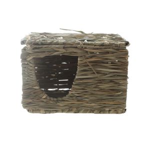 Foldable Grass Hay Mat House Hut Hideout Chew Toys for Rabbits Guinea Pigs Chinchillas Bunnies and other Small Animals