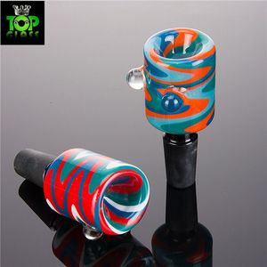 Glazen Kom 14mm 18mm Mannelijke Glas Kruid Holer ONS kleuren Voor Waterleiding Glazen Bongs Bowls Trechter Rig