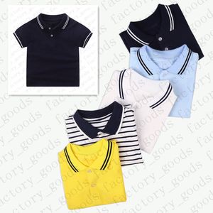 Dzieciowe solidne kolorowe koszulki pasiastki koszulka Polo T-shirt T-shirt Summer Short Short Top Top Casual Tees Fash