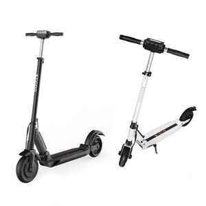 [Set of Two] KUGOO S1 Folding Electric Scooter 350W Motor LCD Display Screen 3 Speed Modes 8.0 Inches Solid Rear Anti-Skid Tire - Black+Whit