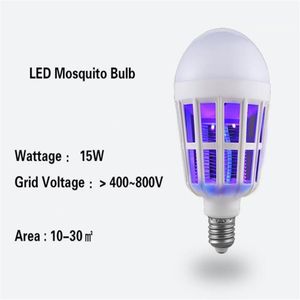 Myggmördare lampa LED 15W elektronisk anti insekt Bug Fly Zapper för hem Inomhus utomhus Eco Safe Clean Light Bulb