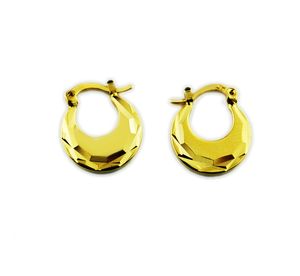 Fashion 14 k Solid Yellow Gold GF Drop Earrings For Women Christmas Gift Simple Temperament Small Earring Trendy flat Jewelry