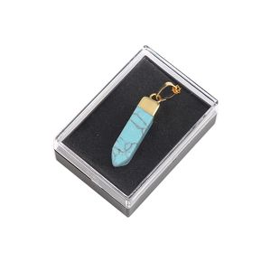 Point chakra healing gemstone pendant necklace men and women square column natural quartz crystal 2019