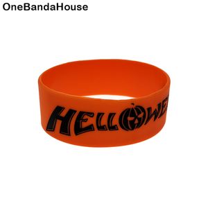 1PC Helloween Silicone Rubber Wristband 1 Inch Wide Heavy Metal Style Band for Music Fans Gift