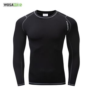 WOSAWE Men's Thermal Fleece Cycling Jersey Winter Undershirt base layer Sweatshirt Bicycle Bike Running Jersey Breathable Tights