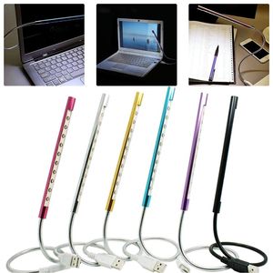 Reading Lights Metal Material USB LED Light Lamp 10Leds Portable Stick Lighting for Notebook Laptop PC Computer