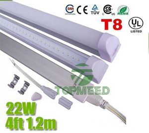 CE UL Integrated 1.2m 4ft T8 22W Led Tube Light 96Leds 2400lm Illuminazione a Led Sostituisci la lampadina dei tubi fluorescenti + Garanzia 3 anni X25