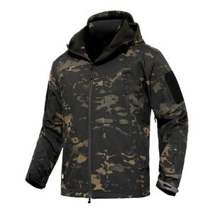 Taktik Softshell Ceket Erkekler Açık Kapşonlu Polar Ceket Rüzgar Su Geçirmez Multicam Siyah A-TACS Kryptek Royote Brown (SKU050403)