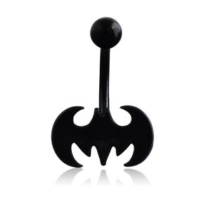 Wholesale black belly button rings resale online - Black Bat Batman Belly Button Ring Navel Piercing Anti Allergic Material Surgical Steel Bell Body piercing Jewelry for Women Men
