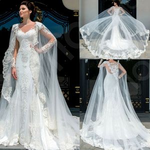 2020 Wedding Cloak Bridal Lace Cape Cathedral Length Lady Evening Prom Long Plus Wrap Bröllop Tillbehör