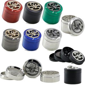 Cool Skull Grinder 4 pezzi diametro 50 mm metallo in lega di zinco smerigliatrice per erbe Dab strumento frantoio per tabacco