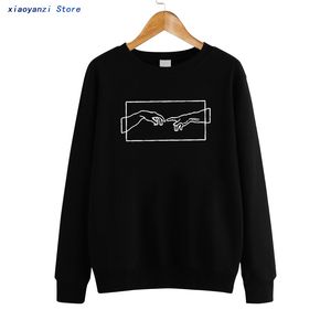 Womens Fashion Print 2019 Sweatshirts New Tumblr Clothing Black White Pullovers Women Aesthetic Art Harajuku Graphic Hoodies