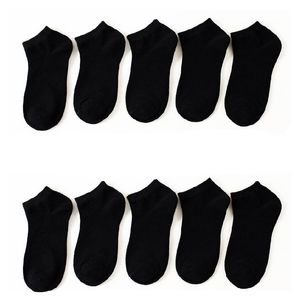 Men Summer Boat Socks Large size 44,45,46,47,48 Black Breathable Fashion Black Male Cotton Socks Men short Big New 10 Pairs