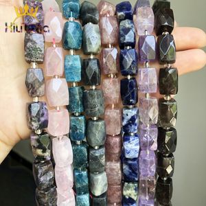 11 * 16mm Naturalne prawdziwe koraliki Nieregularne Labradoryte Pink Quartz Charoit Sodalite Koraliki do produkcji biżuterii Bransoletka Akcesoria