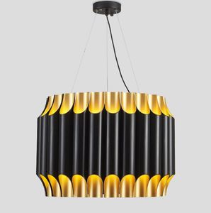 Creative Luxury Aluminium Tube black+gold LED Pendant lights lamps Hanging lamps for Dining Living room bedroom hotel cafe lobby MYY