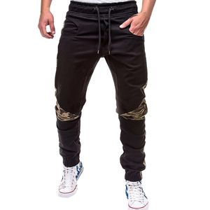 Våren sommaren mäns byxor avslappnad elastisk midja smal passar långa byxor mode manliga tröjor kargos pantalones hombre w620