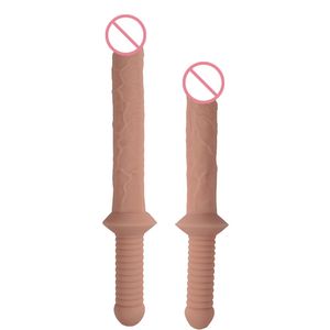 Forma di spada Grandi dildo Maniglia Design Grande piccolo pene in carne Flessibile e realistico Dildo Cazzo Masturbazione femminile Giocattoli sessuali. T200520