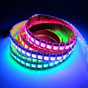 1M 144LEDs / م APA107 LED قطاع الخفيفة، عنونة 5V 144Pixels / م مع APA107 IC بنيت في الشريط 5050 SMD RGB LED، PCB أسود، IP65 للماء