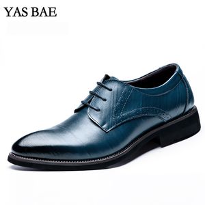 Manlig china varumärke italiensk mode stil läder klänning kontor formella skor patent läder blå brun billig skor för män