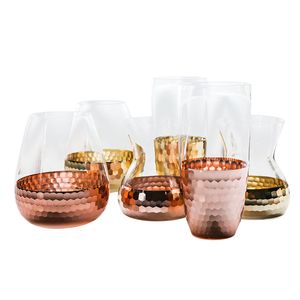 Vasos de flor de vidro de favo de ouro dourados tom metálico Tom metálico minimalista de mesa de casas de casamento