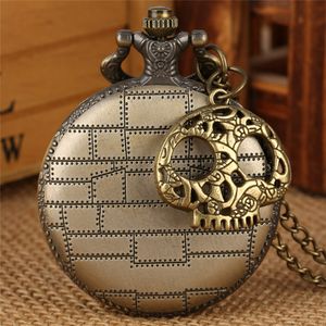 Steampunk Bronz Kafatası Aksesuar Saatler Kabus Mumya Kuvars Cep Saati Erkekler İçin Kadınlar Kolye Zinciri Saat Hediye 332p