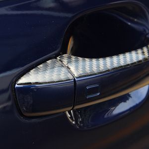 カーボンファイバーのドアハンドルアウディQ7 2016-2019 Decal Trim Car Stisterの装飾カバーストリップエクステリアアクセサリー2921