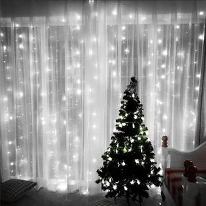 LED Window Curtain Lights 144 LEDs Curtain Icicle String Lights for Wedding Party White 8 Modes Setting Home Garden Backdrop Decorations