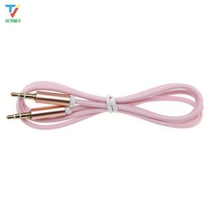 300pcs/lot Wholesale Braided audio cable 3.5mm audio cable cord Car Aux Extension Cable for mp3 for phone colorful in stock DHL/FEdex