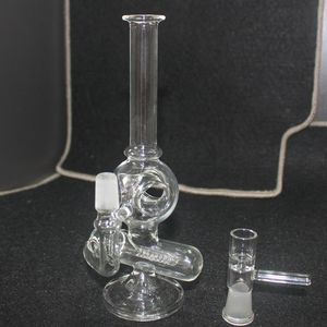 Transparente, gerade Röhre, Glas-Wasserbongs, Wasserpfeifen, hohles Inline-Perc mit 14 mm Quarz-Banger für Chicha Shisha