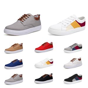 Bästa 2020 Casual Shoes No-Brand Canvas Spotrs Sneakers New Style White Black Red Grey Khaki Blue Fashion Mens Shoes Storlek 39-46
