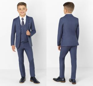 2019 junge formelle Anzüge Abendessen Smoking kleiner Junge Groomsmen spitze Revers Kinder Kinder für Hochzeit Party Prom Anzug tragen (Jacken + Westen + Hosen)