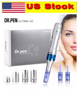 Authentic US Stock !!! Trådlös Elektrisk Ultima Dr Pen A6 Uppladdningsbar Derma Pen Micro Nål Patron Tips Acne Ärr Removal Skönhet