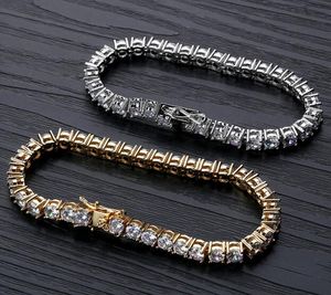 Bracciale da uomo placcato in oro 18 carati con catena da tennis hip hop da 5 mm con micro borchie Lad Diamond Tide Brand