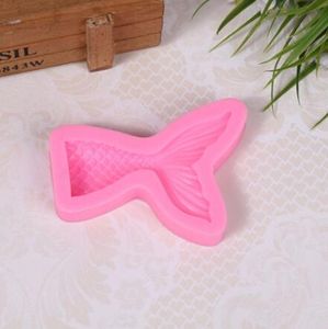 Piccola sirena coda di pesce stampo in silicone per torta fondente, sapone, candela, cioccolato, caramelle, stampi fai da te, decorazione, cottura, rosa, cucina